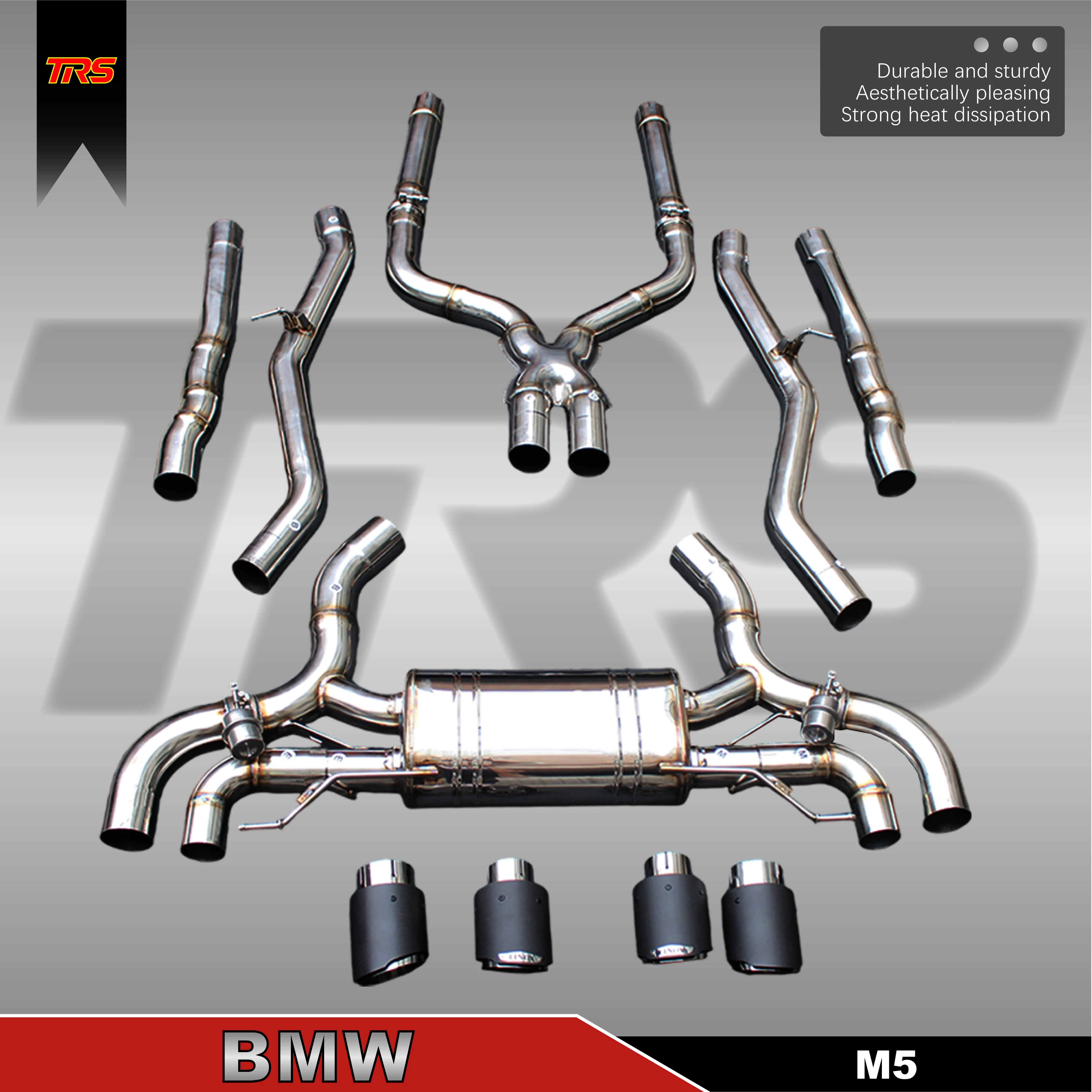 

Titanium Valvetronic Exhaust for F90 Chassis Sedan 4.4L V8 - Quad Carbon Tips, APP Control, Direct Bolt-On