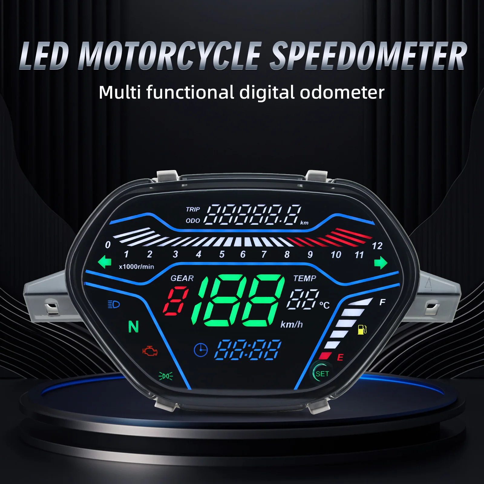 Digital Motorcycle Speedometer Multi Functional LED Dashboard RPM For EX5 Class1 CX DX Honda Wave C100 CD100 Speed Odomete image 2