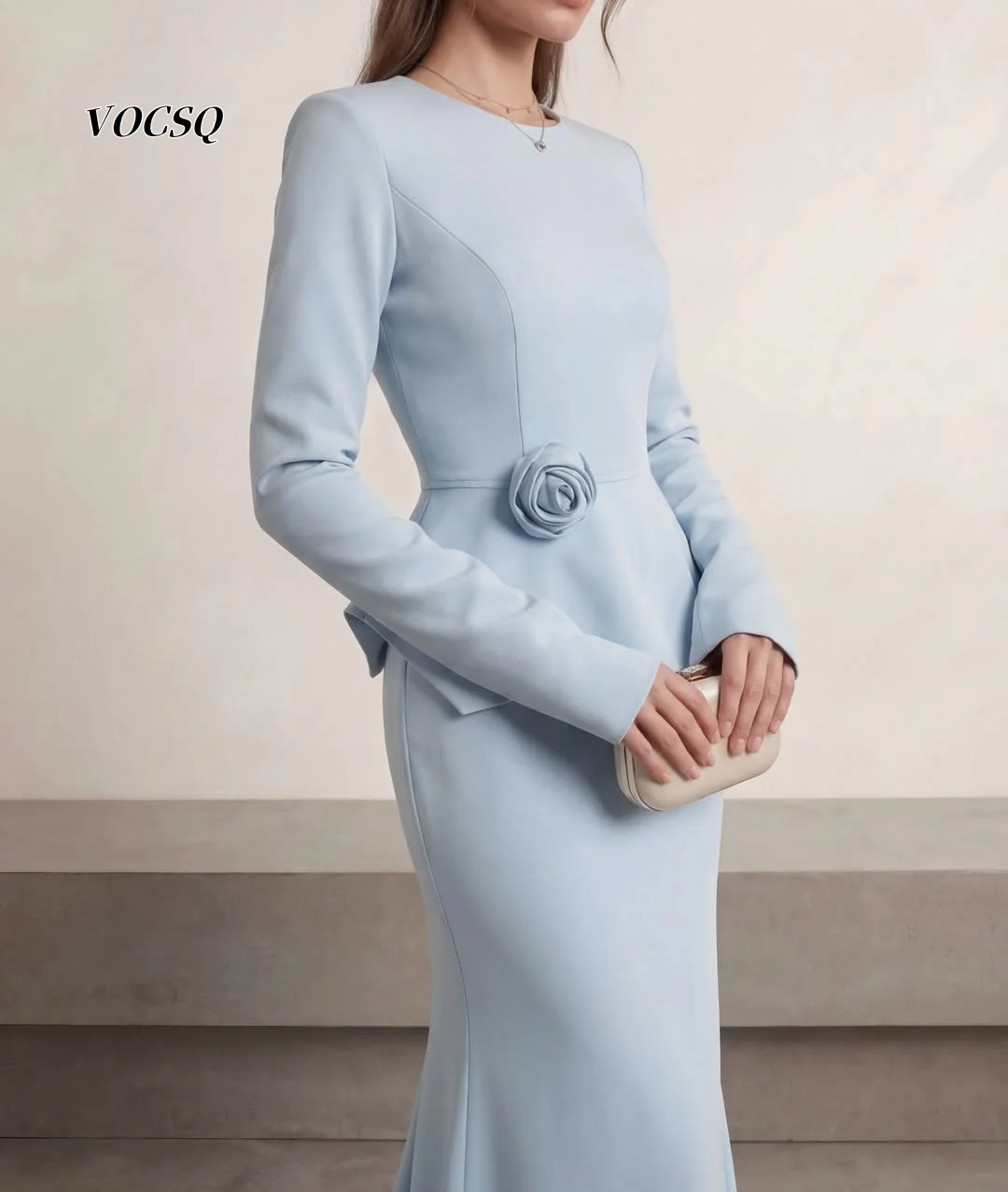 Women’s Prom Dress Vestidos De Fiesta Elegantes Sky Blue Mermaid Evening Prom Dress for Women Prom Evening Gowns Customized