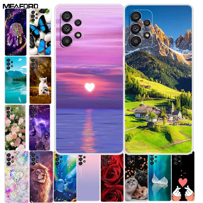 Cover For Samsung Galaxy A73 Case A23 A33 5G A53 Back Bumper Clear Marbel Soft Silicone Phone Case for Samsung A53 5G Para Cases