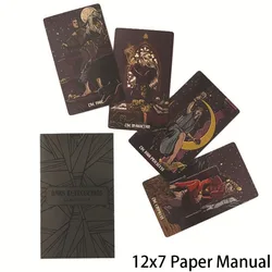 Jeu de cartes de tarot manuel, en papier, reflets sombres, 12x7cm