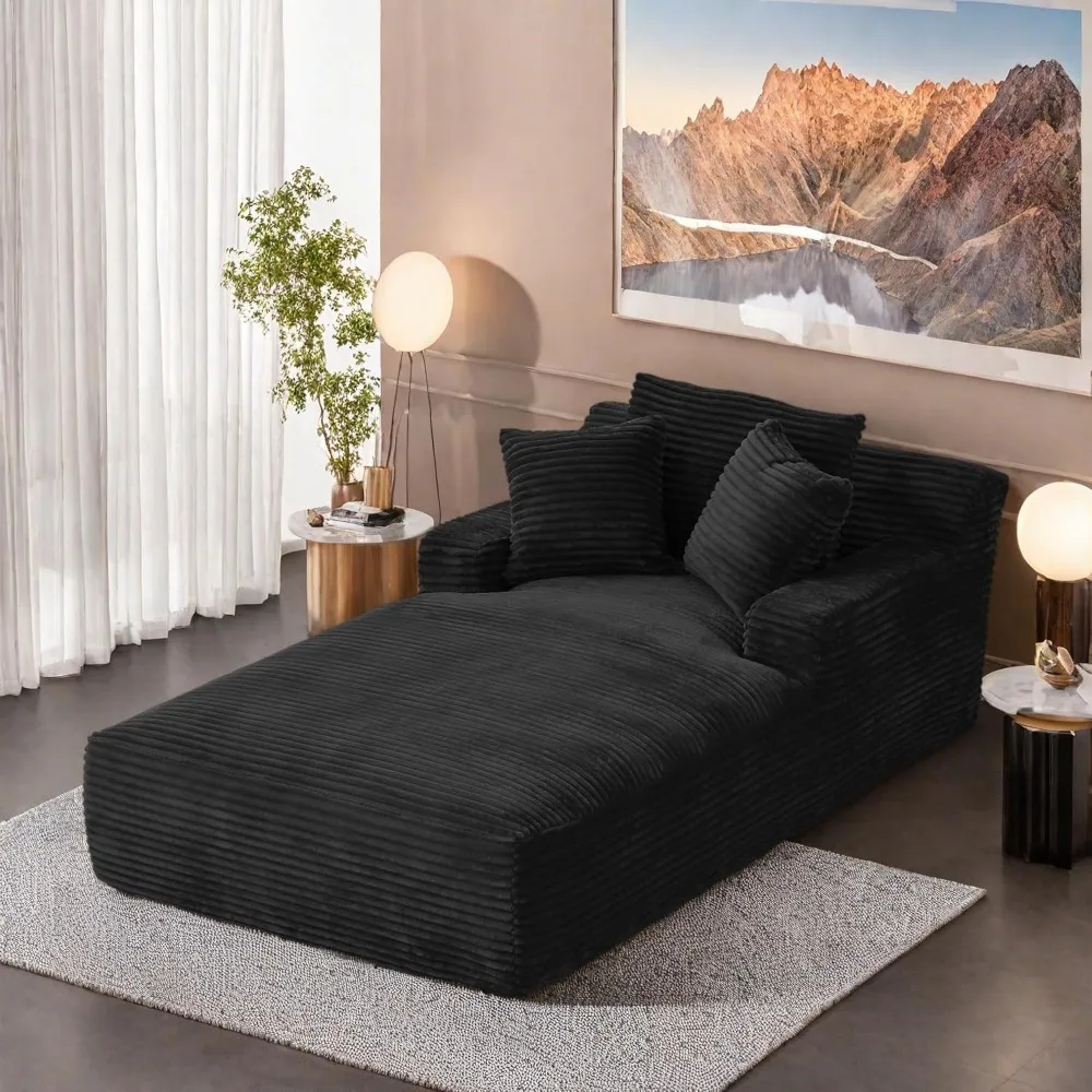 

Chair Indoor, Boneless Sofa Bed with Throw Pillow, Comfy Lounge Sleep Sofa Deap Seat for Living Room Bedroom, No Assembly Requir