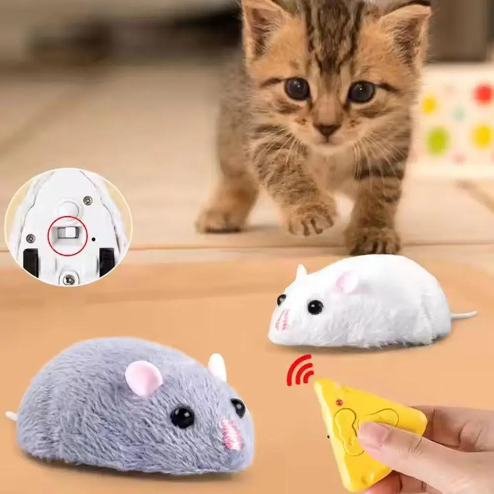 Souris électrique télécommandée pour enfants/animaux domestiques, jouet Rat, matériaux écologiques, réponse sensible, mouvement rapide, jouet cadeaux E6J1