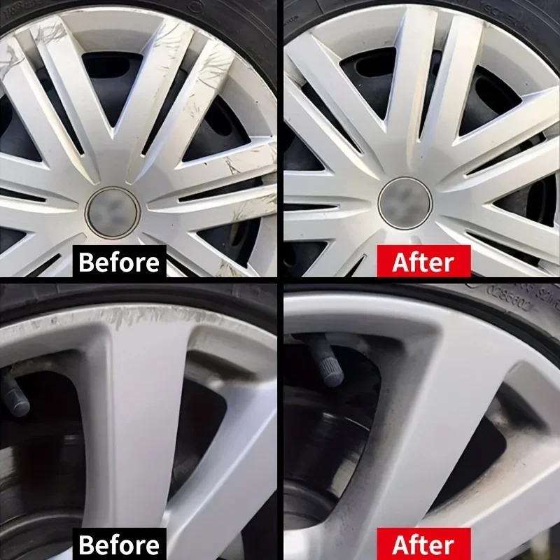 NEW Car Wheel Rim Scratch Refurbishment Paste, Tire Rim Scratch Paint Repair Paste - Black And White Silver Aluminum Alloy Rim image 2