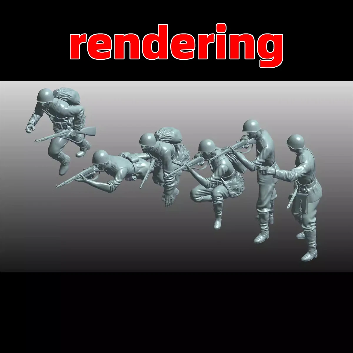 3D Sowjetunion Marscharmee Figuren Soldaten-Team Militär-Set Montage Miniatur Diorama Maßstabsset Modellbausatz 1/72 1/35 1/48 – Detail 3