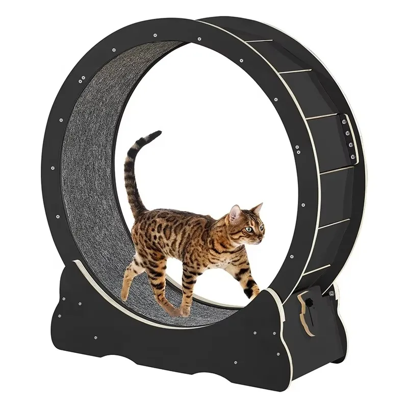 

PBJ070 Custom Wood Cat Climbing Frame Mute Treadmill Cat Toy Relieve Boredom Cat Interactive Sports Wheel Exercise Toy