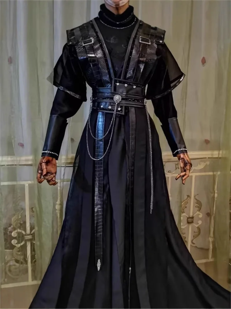 He Xuan Cosplay Costume Tian Guan Ci Fu Chang Geng Mo Ran Cosplay Costume Black Hanfu For Women Men - view 3