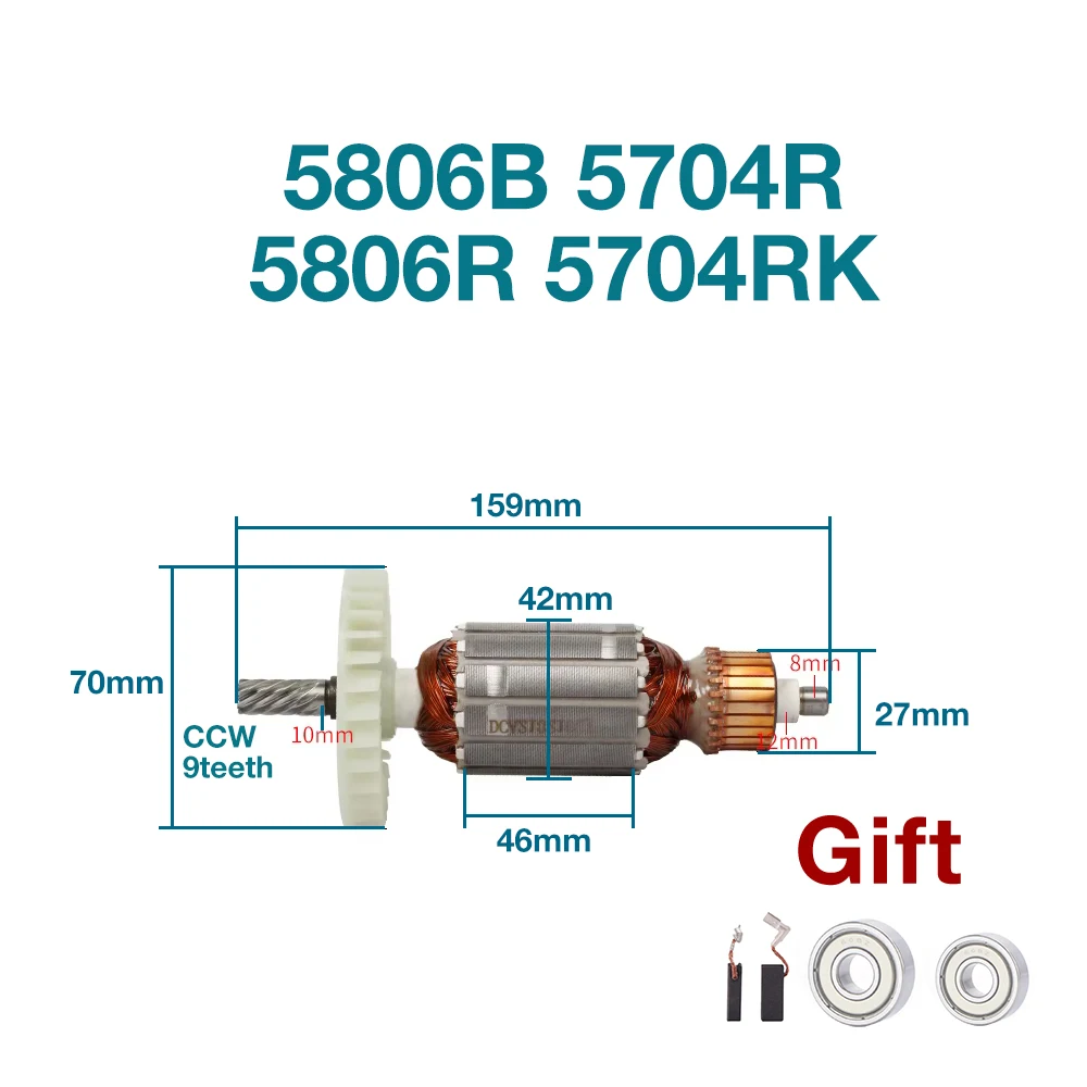 AC220-240V Armature for Makita 5806B 5704R 5806R 5704RK Rotor Anchor Stator Coil Circular Saw Tools Accessories Replacements