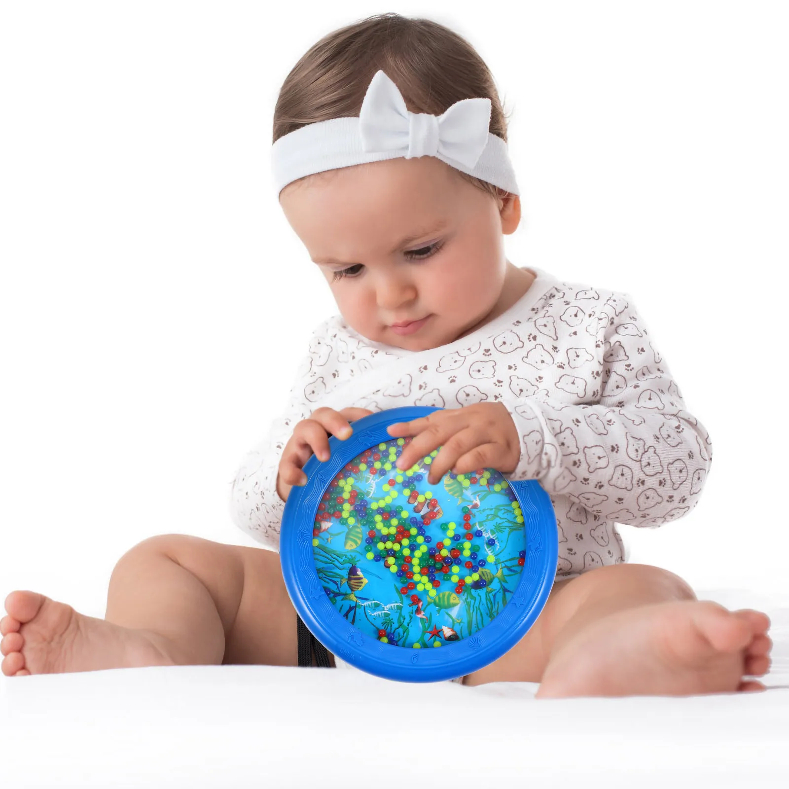 

Ocean Wave Drum Early Education Blue Double Sided Percussion Instrument Musical Toys Shaker Hand Drum