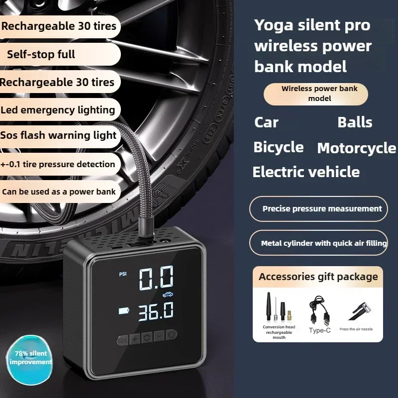 EAFC 150PSI Car Tire Inflator 4500mAh Electric Inflator For Car Digital Air Compressor Bicycle Ball Cordless Inflator Pump