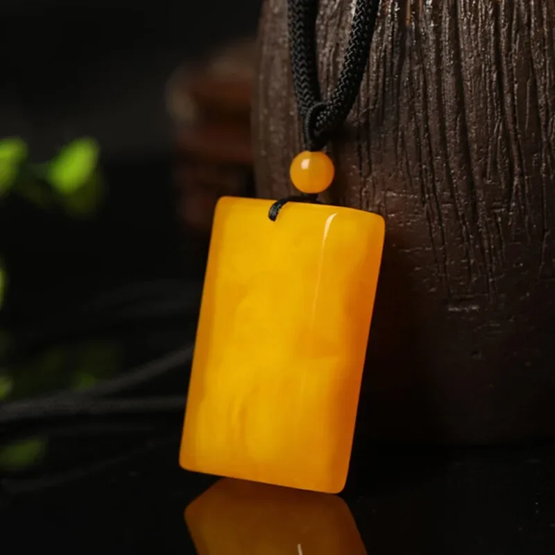 Chicken oil yellow floating flower beeswax safe brand pendant for men and women