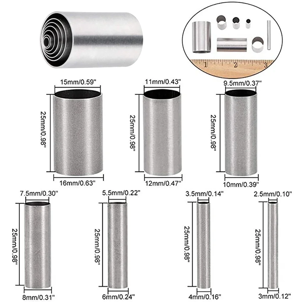 7pcs strumenti di argilla stampi per taglierina forma rotonda taglierina per argilla indentazione forma circolare argilla in acciaio inossidabile utensili da taglio fai da te