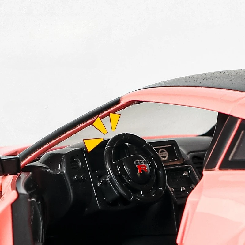 1:24 Lega GTR CSR2 R34 Auto Sportive Modelli Diecast Giocattoli con Luce Sonora Ruota per Auto In Miniatura Tirare Indietro Veicoli per I Ragazzi Regali