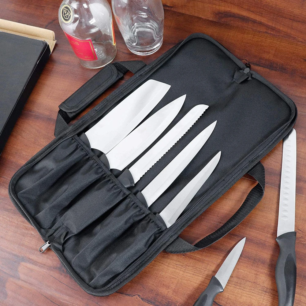 Bolsa organizadora para cuchillos de Chef, bolsa para cuchillos de viaje portátil, bolsa de almacenamiento de cocina de nailon, funda para transporte de cuchillos, bolsa enrollable para cuchillos