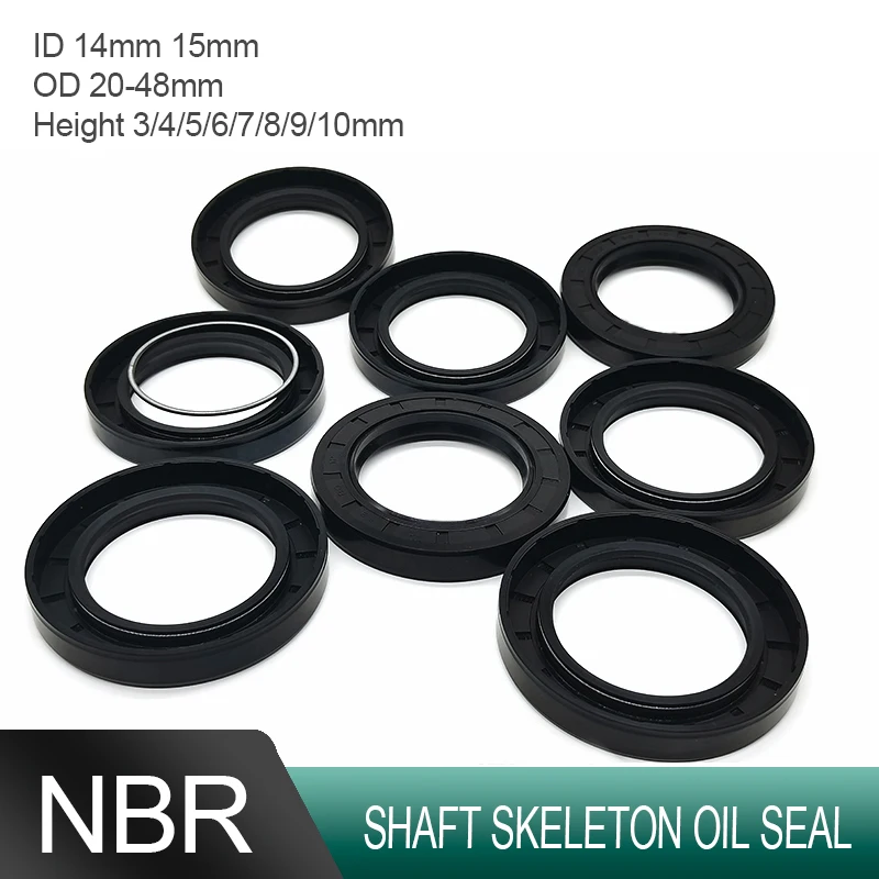ID 14 مللي متر 15 مللي متر TC/FB/TG4 النتريل المطاط رمح الهيكل العظمي النفط الختم OD 20 مللي متر-48 مللي متر NBR O-حلقة ختم طوقا الارتفاع 3/4/5/6/7/8/9/10 مللي متر