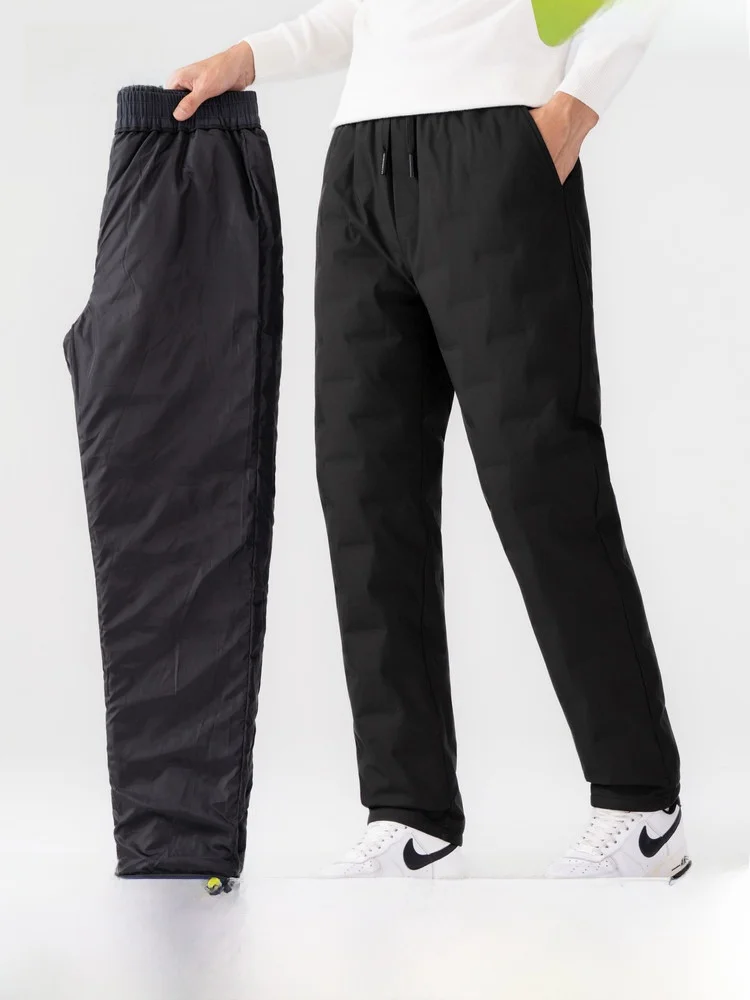 

Snow Flying 2026 Men's Fashion Casual Straight Leg down Pants Outdoor Warm Business Long Trousers Polyester Fiber 100%