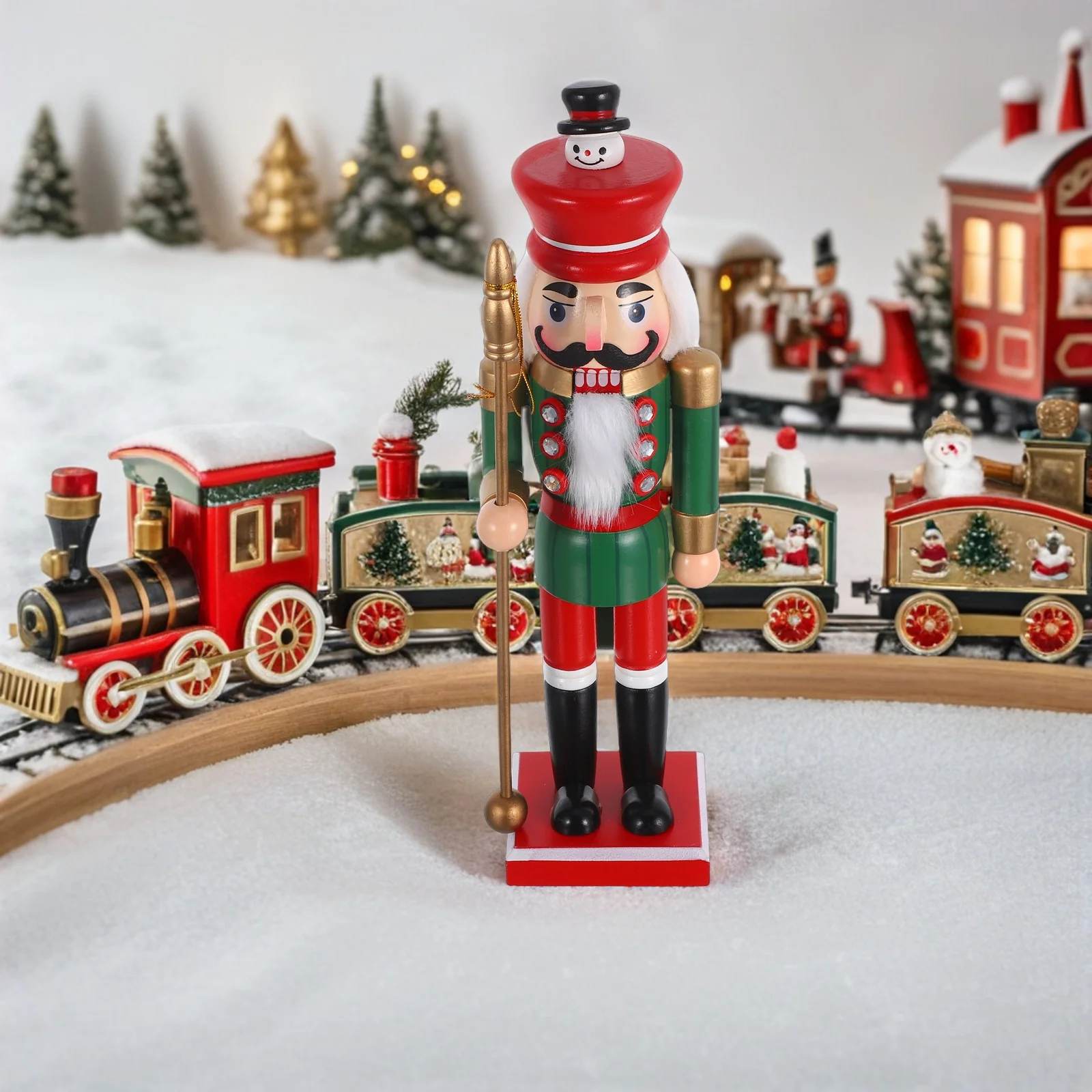 

Charming Wooden Nutcracker Soldier Christmas Decor Handmade Festive Touch Living Room Bedroom Holiday Ornament