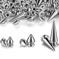 170 Pieces Multiple Sizes Cone Spikes Screwback Studs Rivets Large Medium Small Metal Tree Spikes Studs for Punk Style Clothing