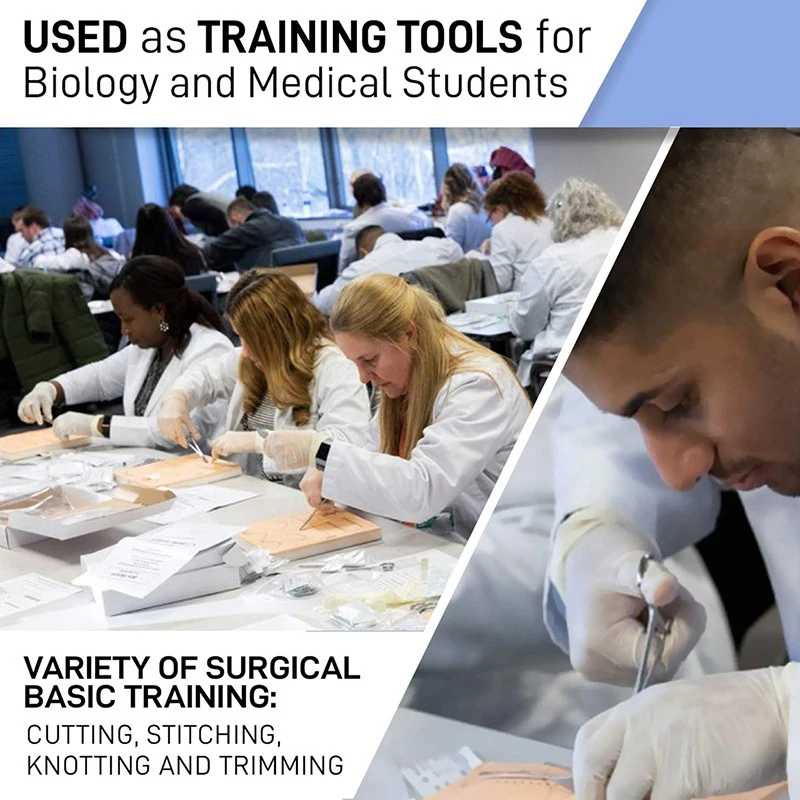 Suture Kit,Stainless Steel Training Instruments with Scalpel Blades for Veterinarian,Biology and Dissection Lab Students