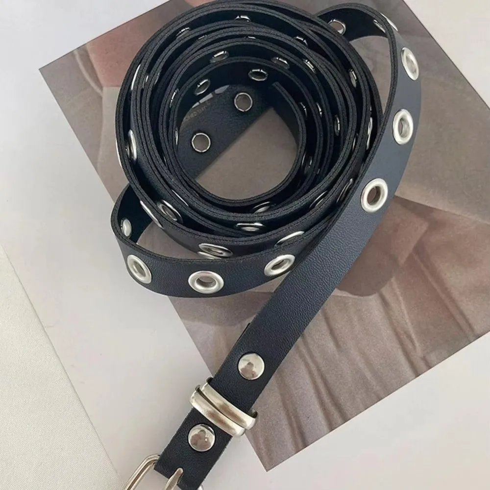فاسق قابل للتعديل حلقة مزدوجة رقيقة حزام جودة عالية طبقة مزدوجة الخصر سلسلة بولي Leather جلد النساء حزام فستان الملحقات