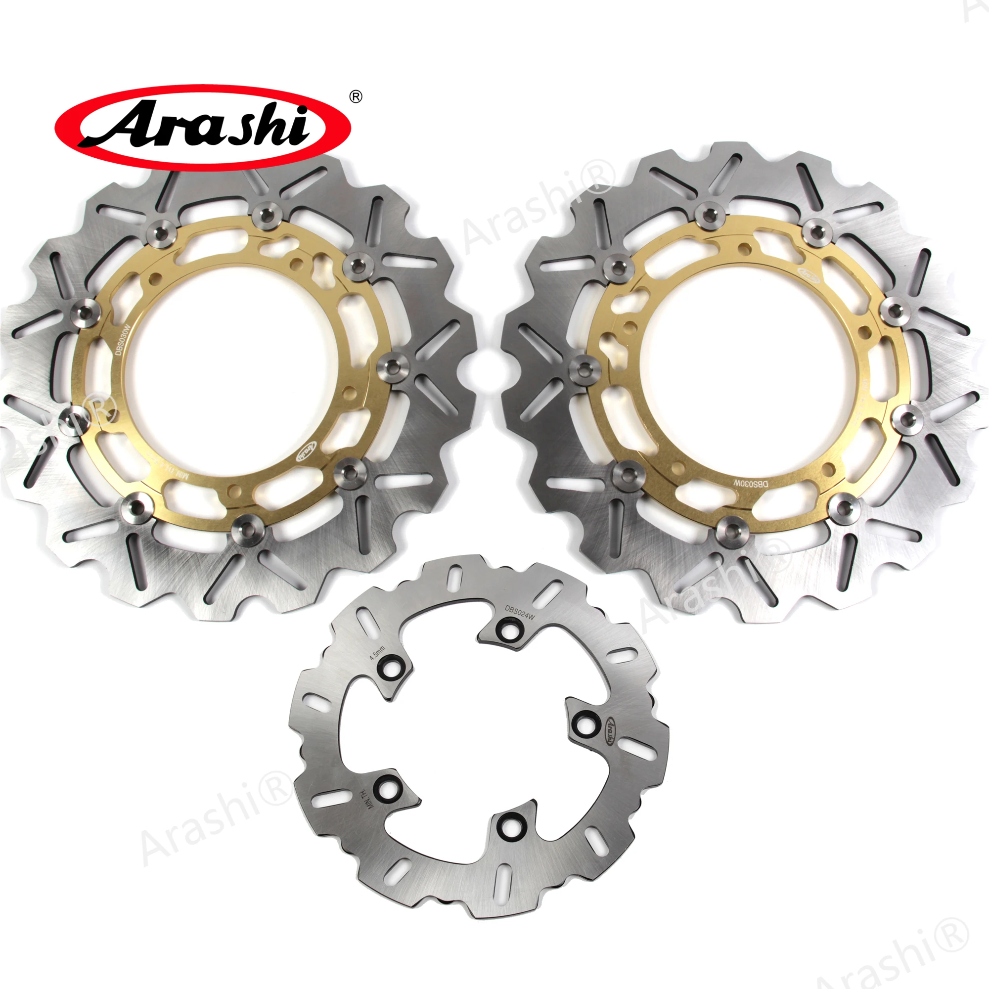 Arashi 1 Set 298 / 220mm CNC Full Floating Front Rear Brake Disc For YAMAHA YZF R6 YZF-R6 2003 2004 Motorcycle Rotor 2003 2004