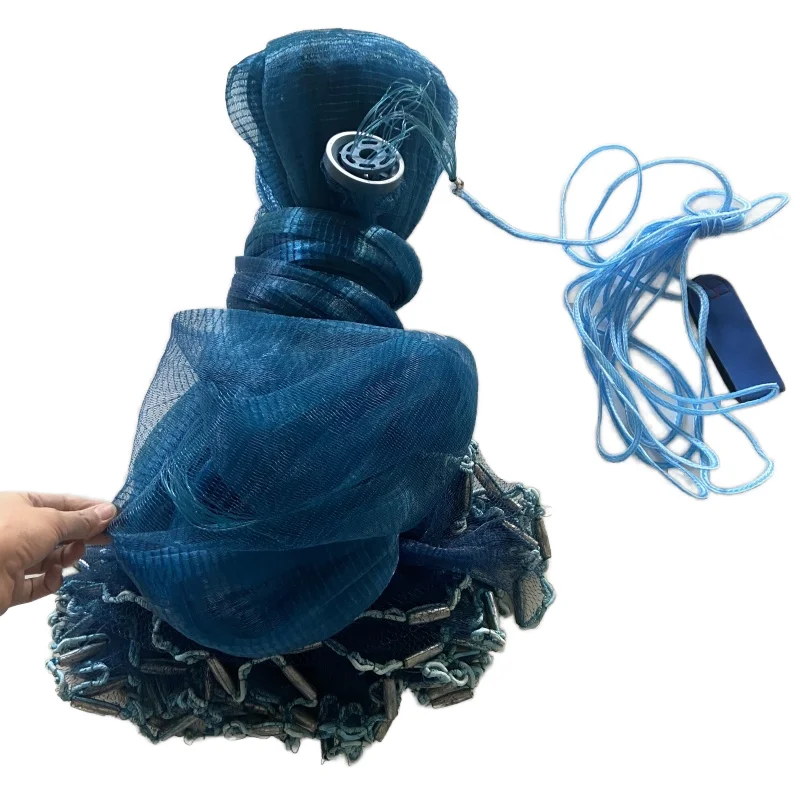 

Cast net fishing cages are made of double single-knot monofilaments