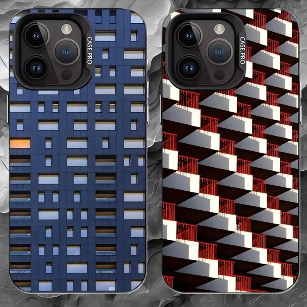 

A-Art architecture Phone Case For iPhone 17 16 15 14 13 12 11 Pro Max Plus Silver Matte Black Cover