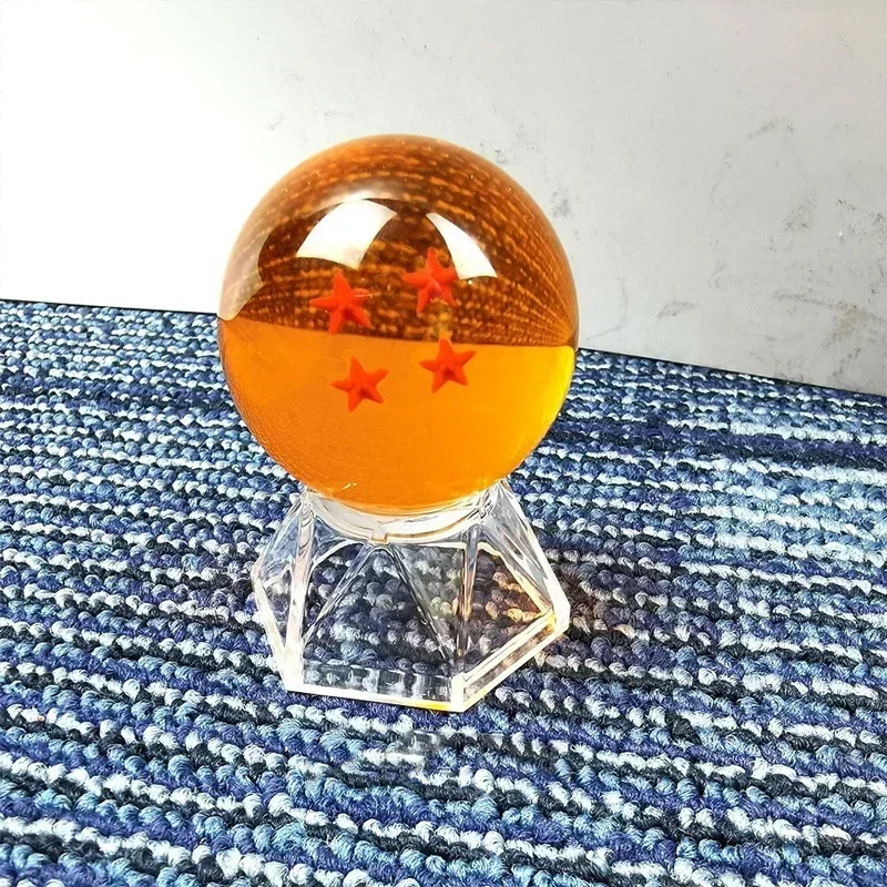 4.3 5.7cm anime figura dragon ball z bola de cristal 1 2 3 4 5 6 7 estrela dragon ball com suporte brinquedo de decoração de mesa colecionável