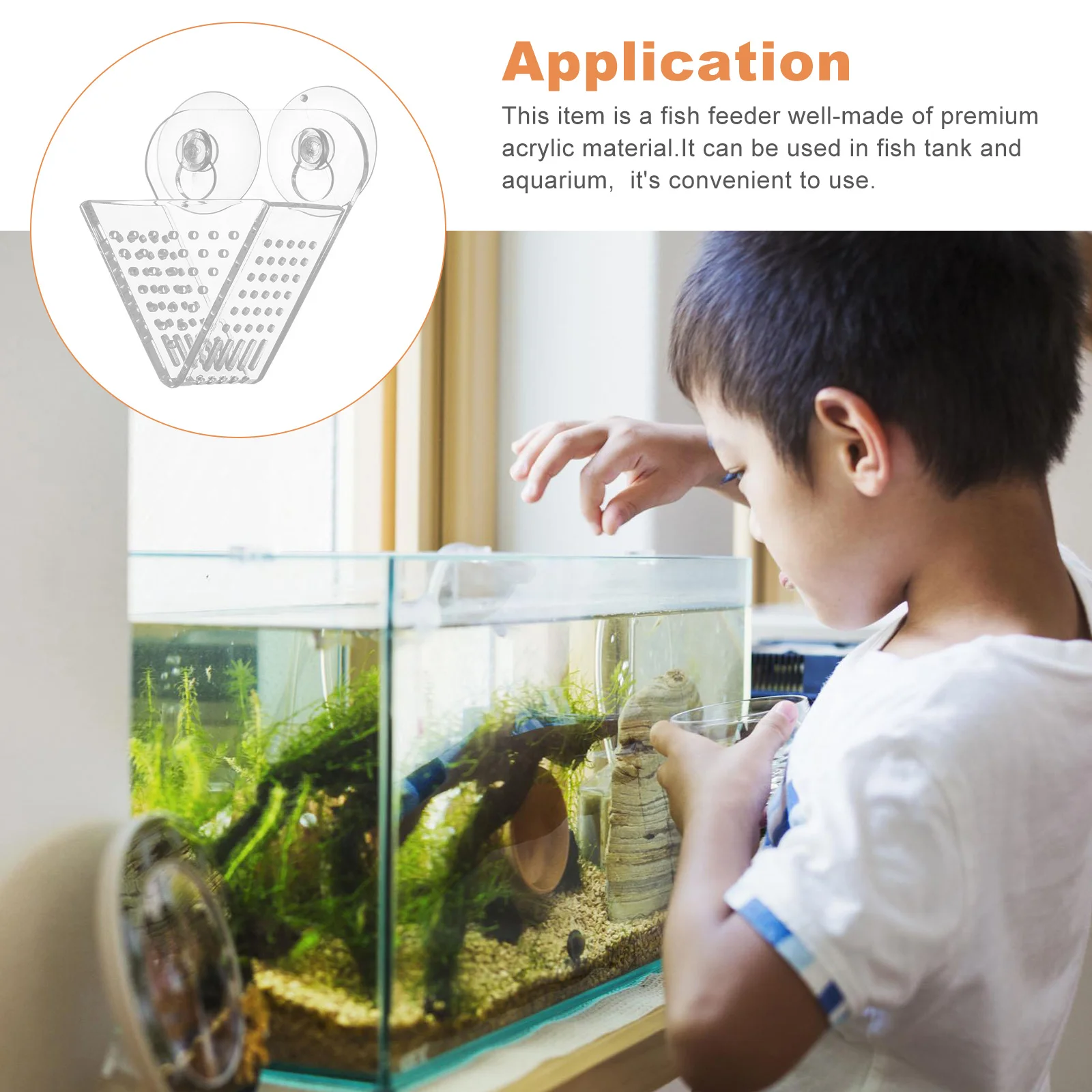 

1PC Aquarium Feeder Acrylic Inverted Triangle Smooth Water Flow Fish Food Holder Bait Saltwater Tank Easy