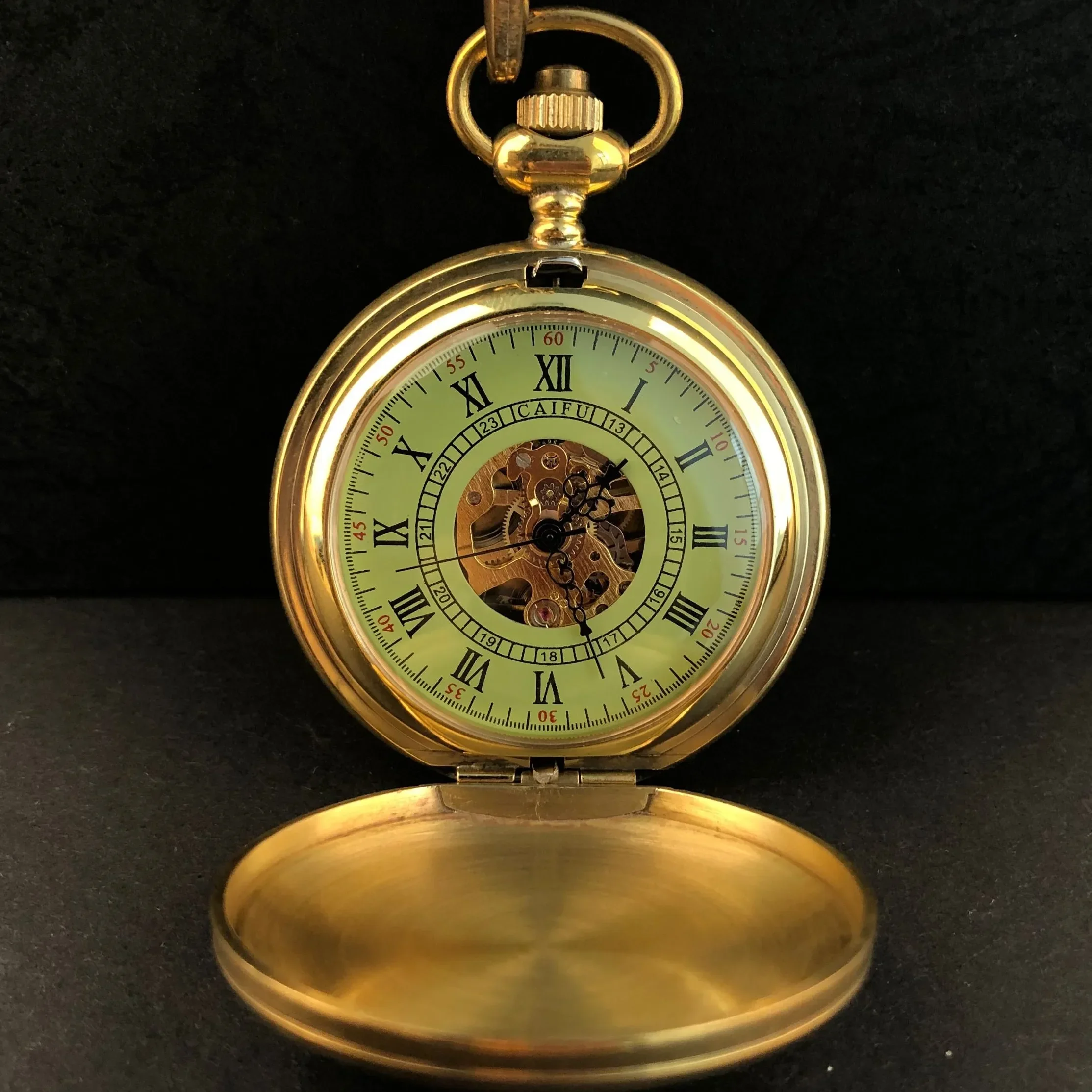 

NEW PJX1588 Luxury Antique Vintage Gold Pocket Watch Mechanical Hand-winding Mens Women Pocket&Fob Chain Watches