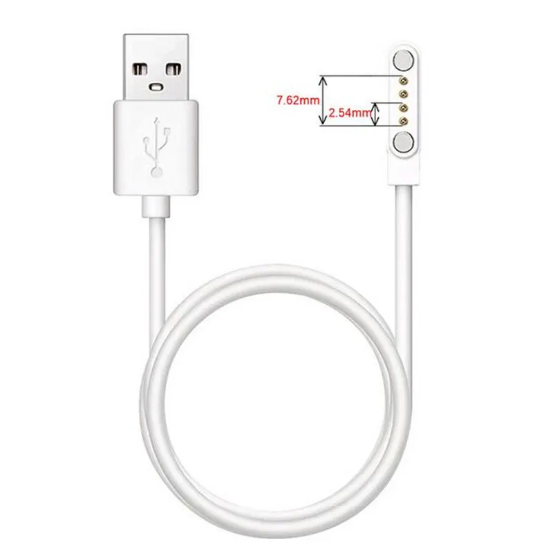 1 Đồng Hồ Thông Minh Sạc Từ Tính, dây Cáp Sạc USB 2 Pin 4Mm 4 Chân Cắm 7.62Mm Củ Sạc USB Dành Cho Đồng Hồ Thông Minh