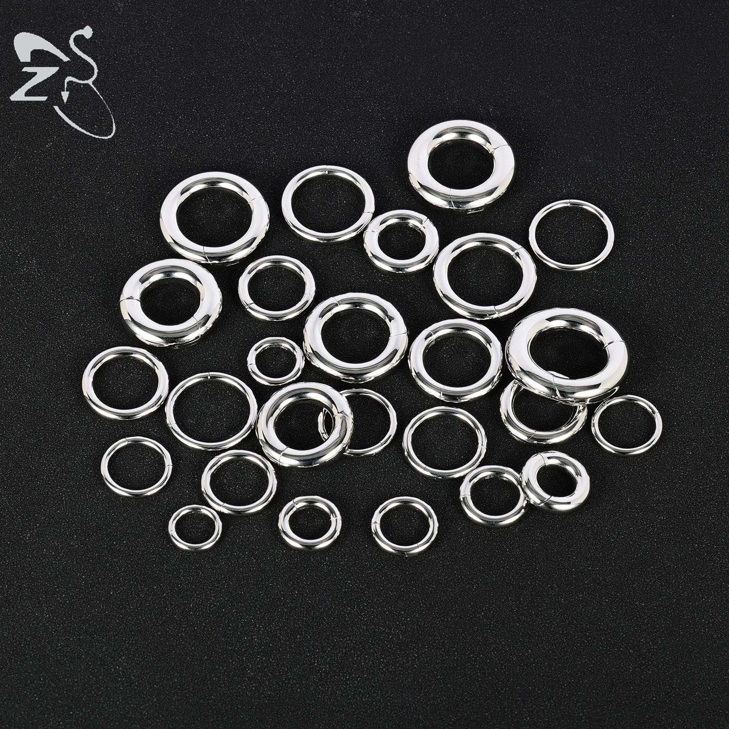 ZS 1 PC Pierścienie do uszu ze stali nierdzewnej Mierniki do uszu Srebrny kolor Nosze Pierścień przegrody Pierścień Duży kolczyk Piercing do układania w stosy — zdjęcie 4