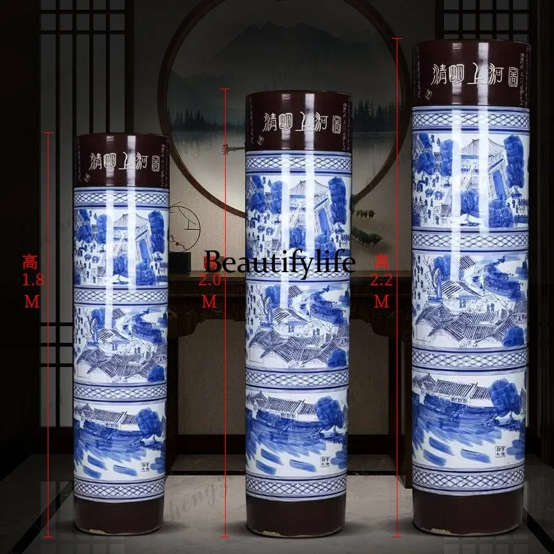 A74 Jingdezhen ceramics hand-painted floor-to-ceiling vase company hotel opening housewarming gifts