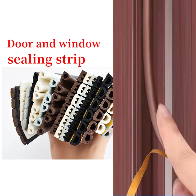 Самоклеящаяся лента типа DPEI для запечатывания дверей и окон, изготовлена из пеноматериала EPDM, 10 метров Самоклеящаяся лента типа DPEI для запечатывания дверей и окон, изготовлена из пеноматериала EPDM, 10 метров