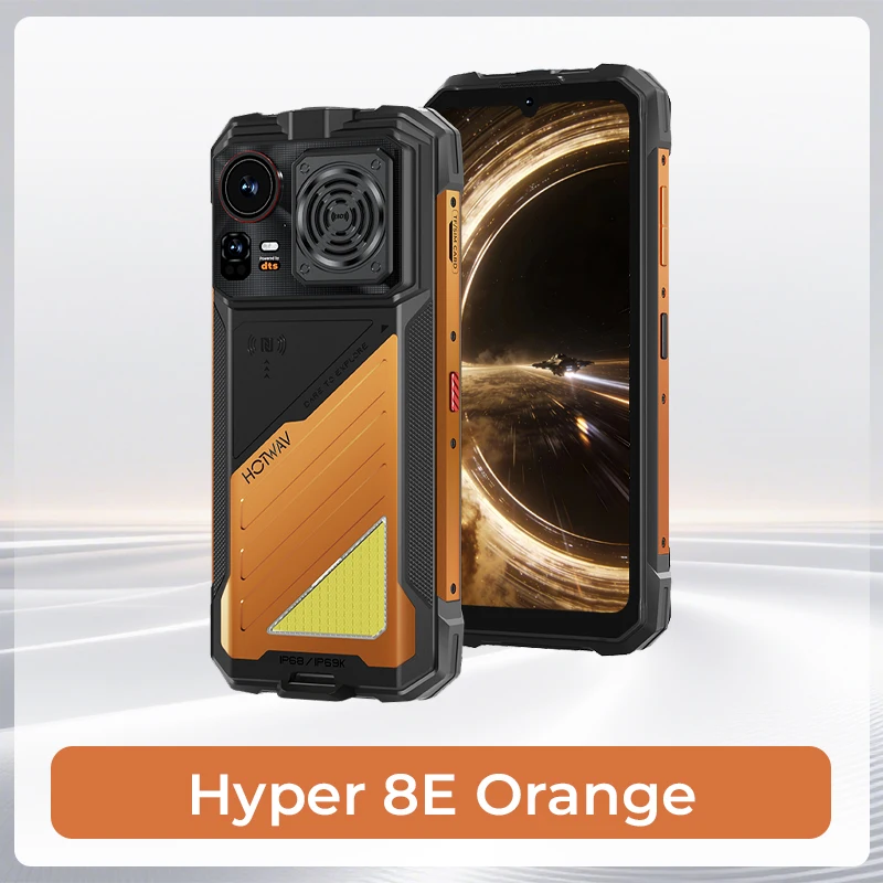 HOTWAV Hyper 8E 125dB Luide Speaker Robuuste Smartphone Super Campinglamp & Spotlight Combo 15100mAh Mega Batterij 33W Snel Opladen Mobiele Telefoon 6.75'' HD+ 120Hz Scherm 48MP Hoofdcamera 6GB RAM