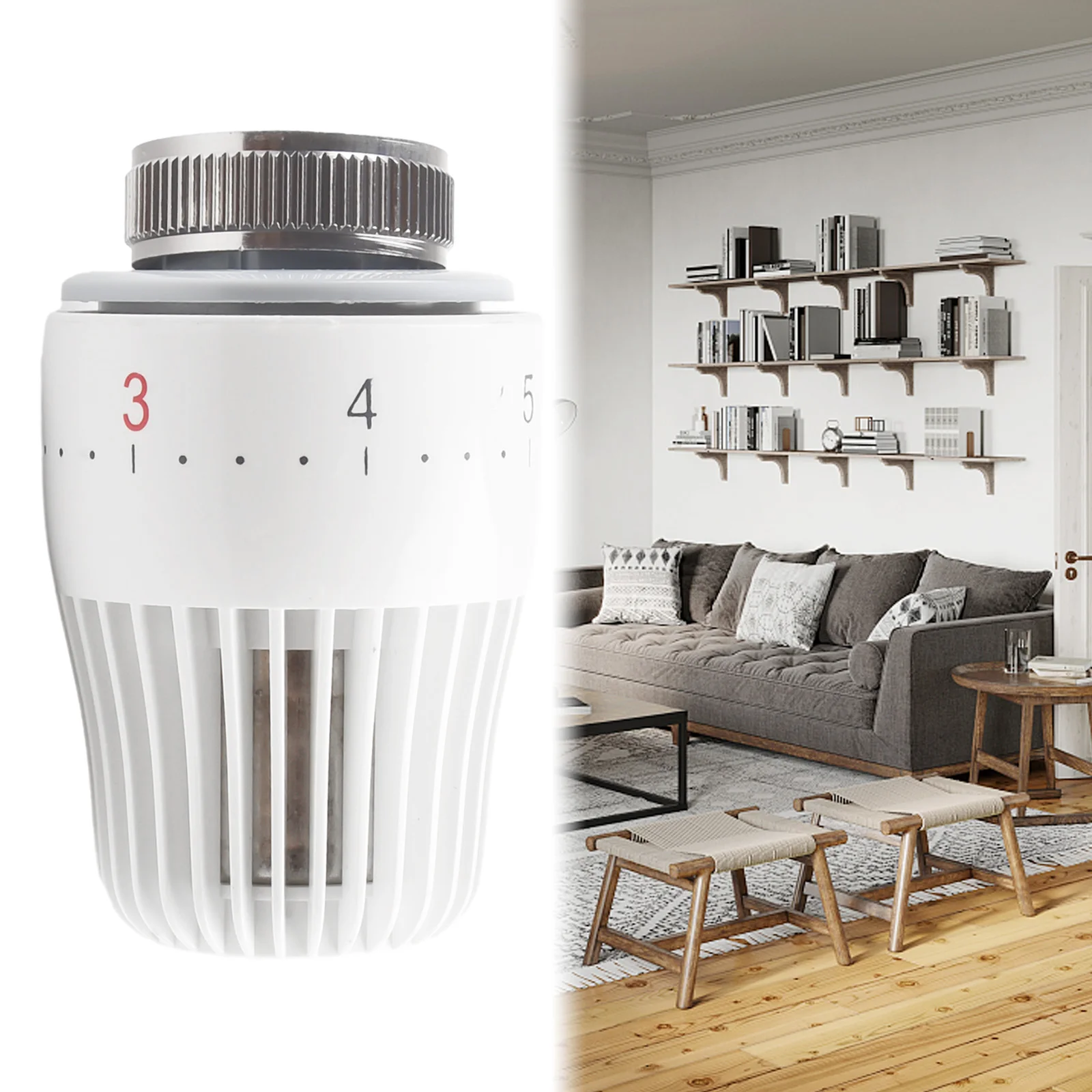 ملحق رأس الصمام الاستشعار رئيس ترموستاتي 1 قطعة 6-28 °   C. ABS + PC صمام المبرد للتحكم البلاستيكي الهندسي