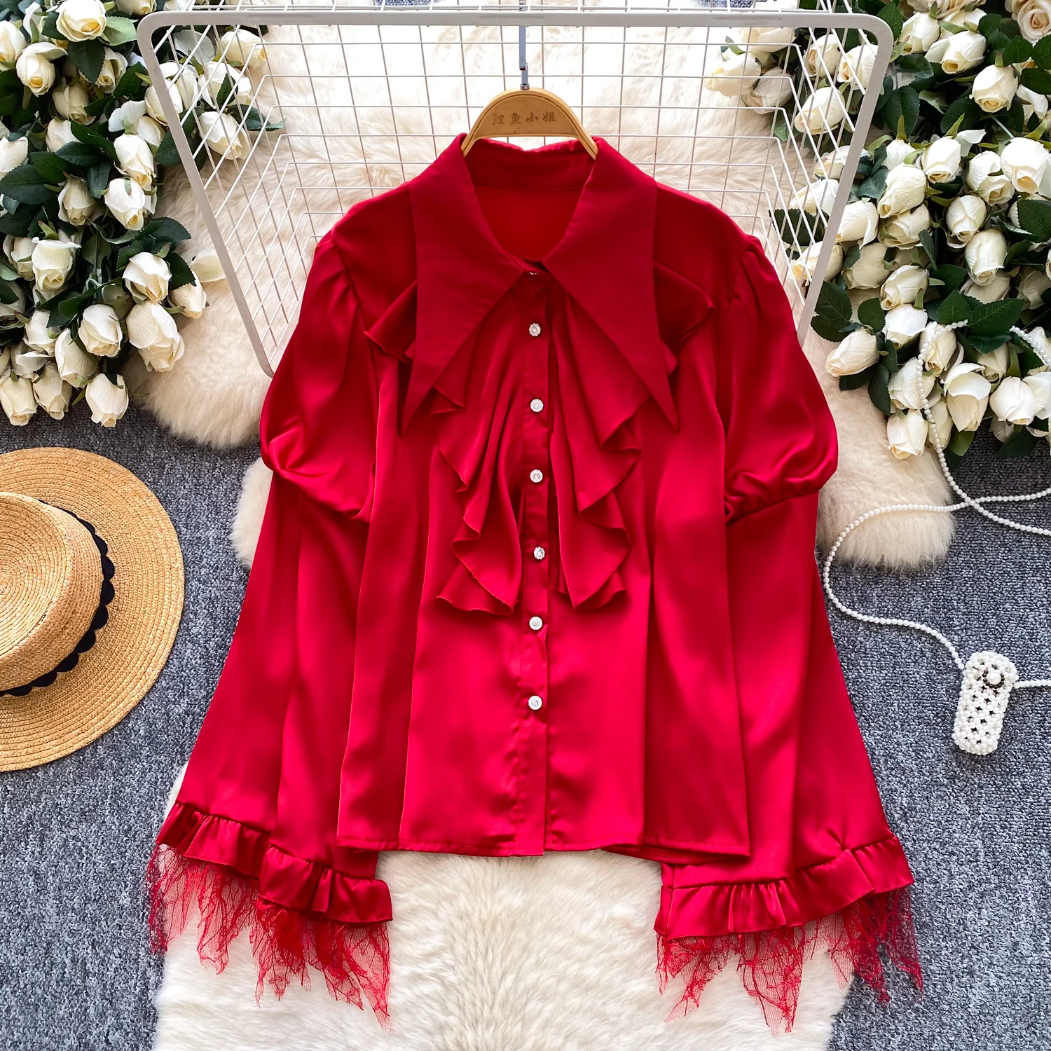 

Винтажная базовая свободная блузка с длинными рукавами, корейская модная сексуальная женская офисная рубашка Femme Blusa