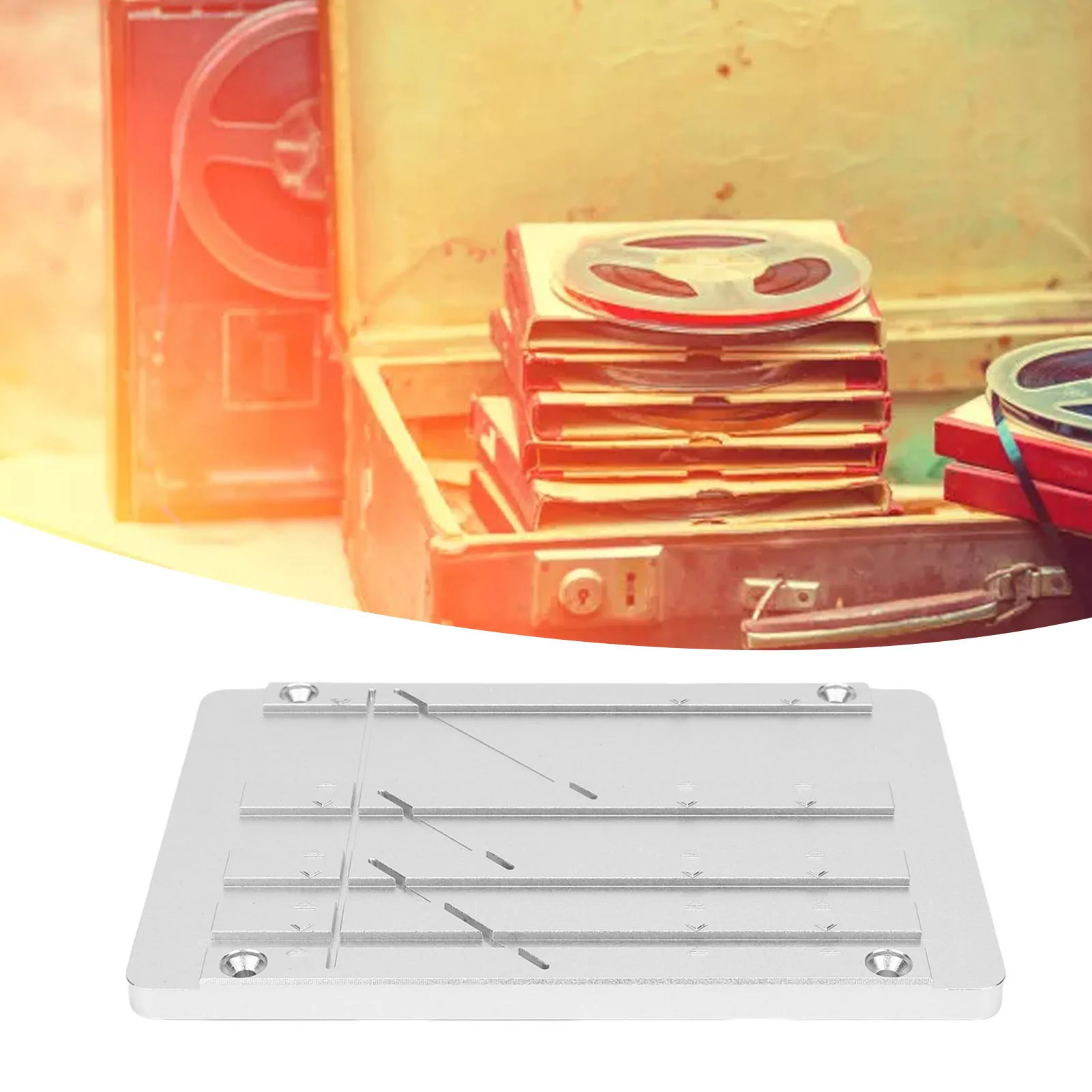 Splicing Block Kit Fit for Revoxsonido Adjustable 1in 1/2in 1/4in 1/8in 10 Inch Open Reel Splicing Kit Tape Splicing Set