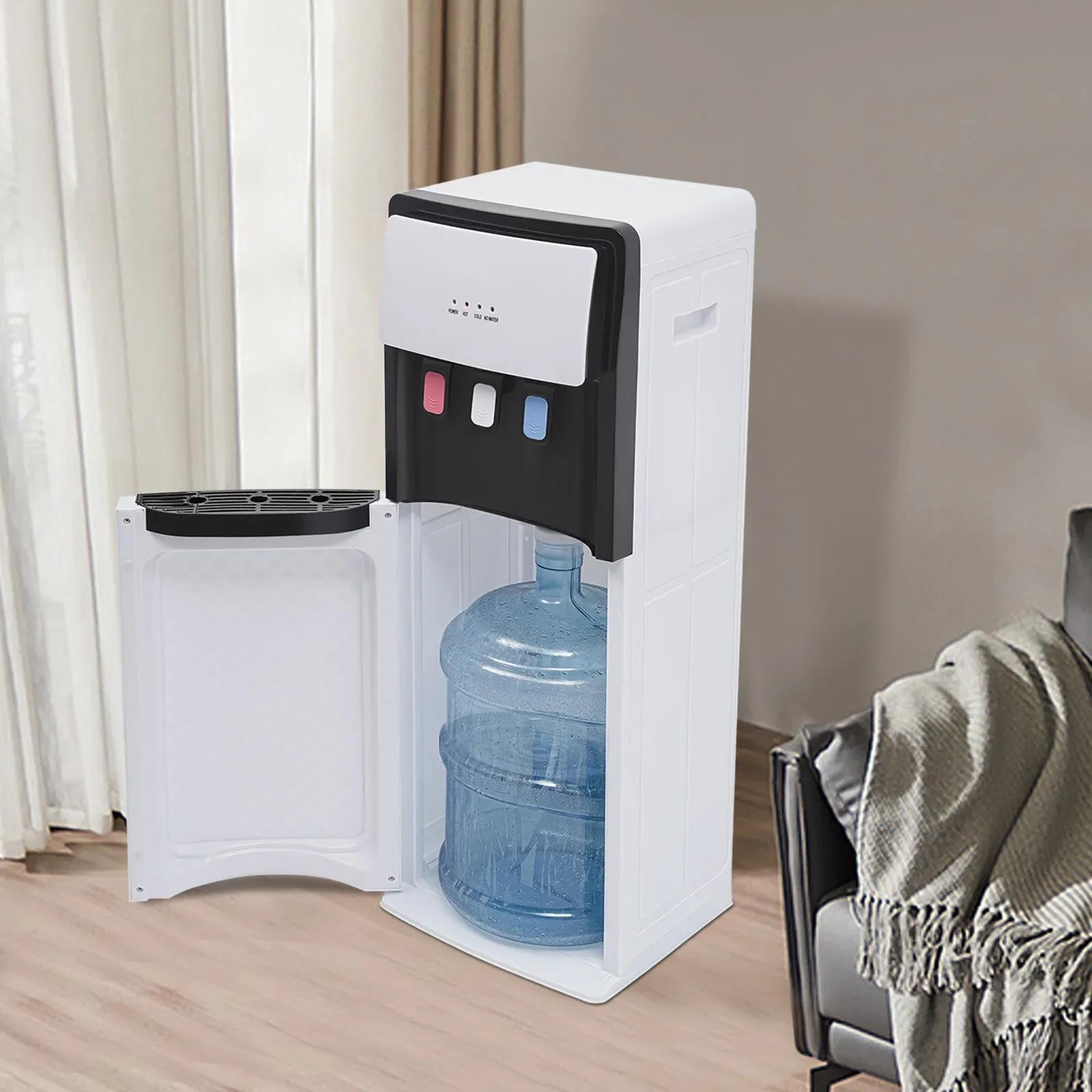 Distributore d'acqua a caricamento inferiore Acqua calda fredda e temperatura ambiente 500 W Riscaldamento 75 W Raffreddamento Design moderno per casa e ufficio