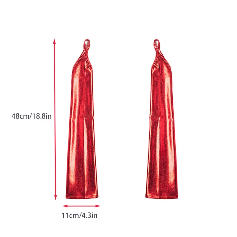 المرأة ورنيش الجلود هوك إصبع قفازات طويلة تأثيري ملهى ليلي القطب الرقص مرحلة الأداء مثير أصابع القفازات الإكسسوار #5