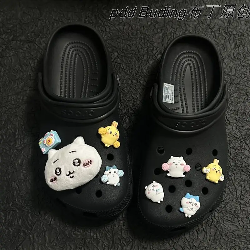 7Pcs Chiikawa Kawaii Anime Crocs Shoe Buckle Decoration Cute Hachiware Usagi Cartoon Fashion New Style Accessory Gifts for Girls