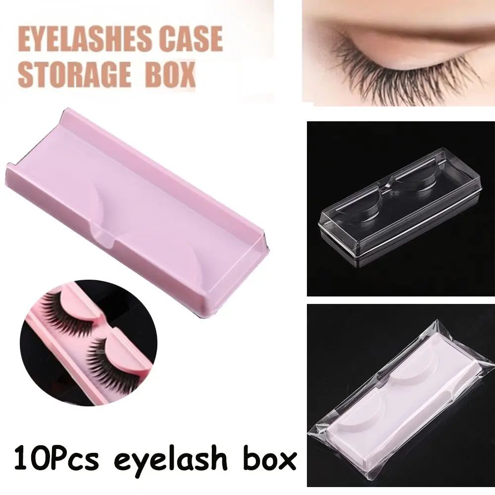 Rosa Beige Protable für gefälschte Wimpern Leere wiederverwendbare Verpackungsbox Wimpern Aufbewahrungskoffer Behälter Wimperntablett