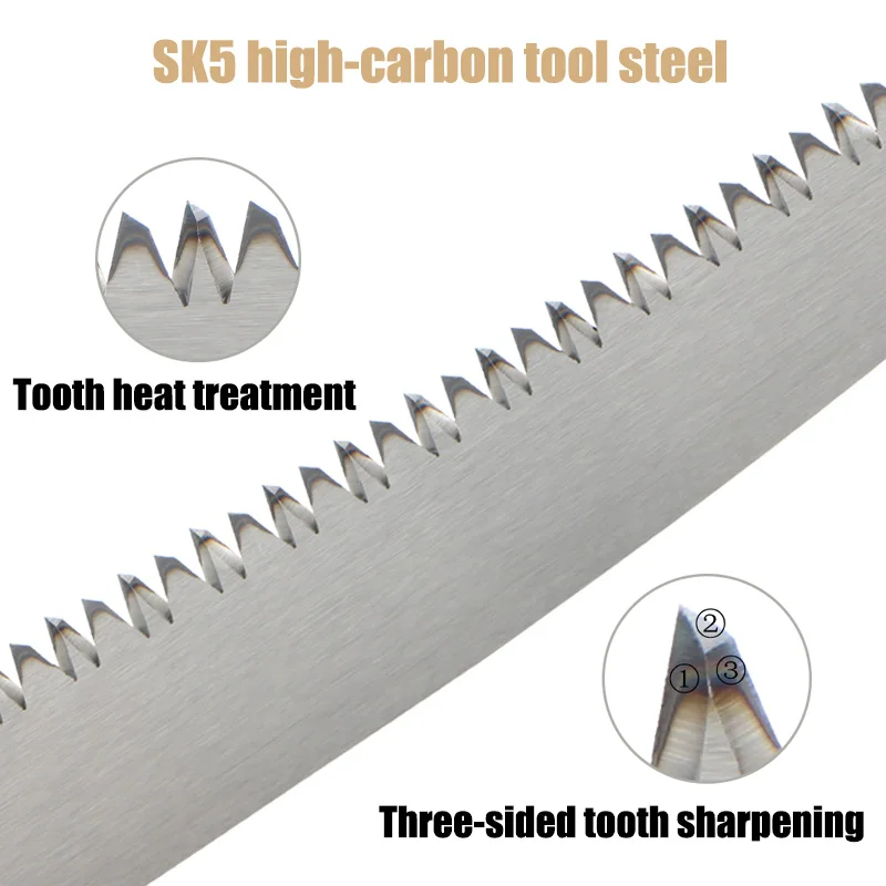 SK5 Japanese Teeth Reciprocating Saw Blades Kit 9/15/18 Inch 6TPI Curved Edge Saw Blades For Wood Pruning Cutting Tree Trimming