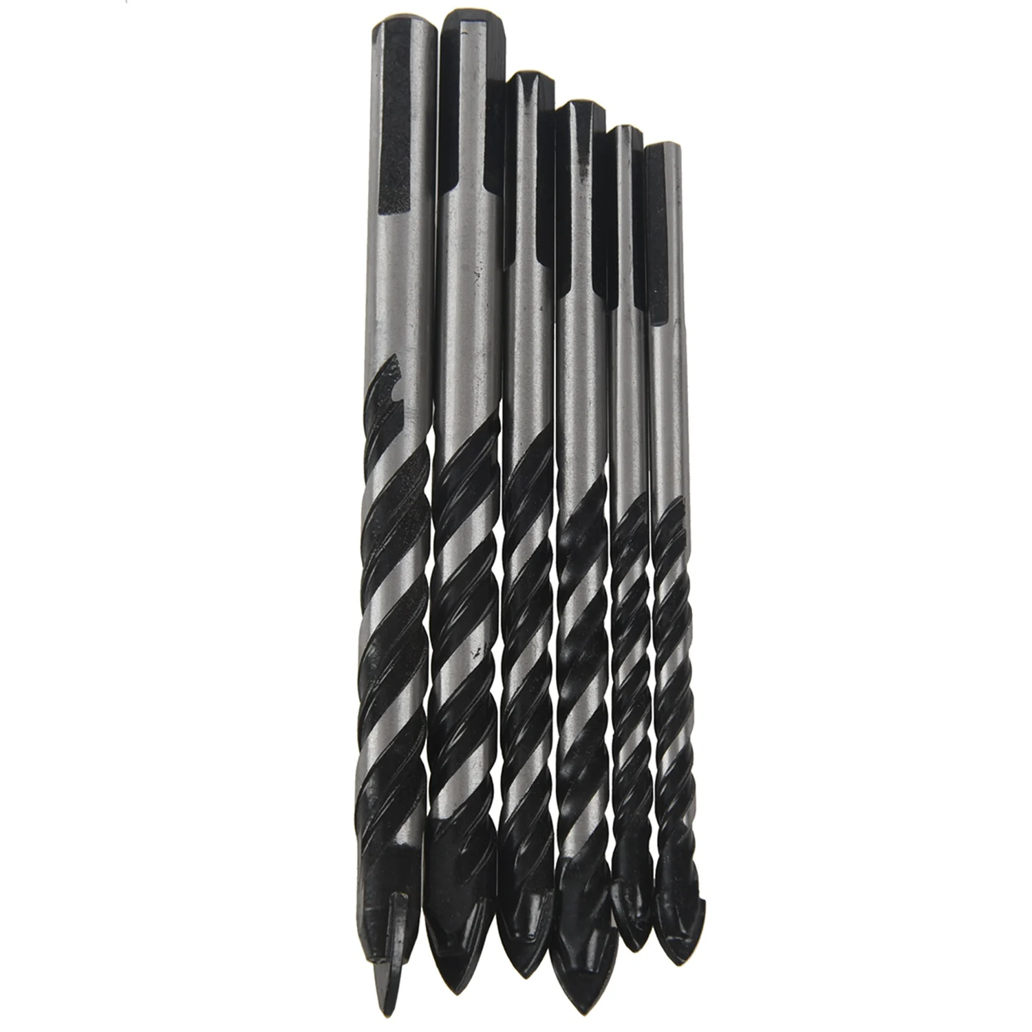 Punte da trapano per piastrelle in ceramica da 6 pezzi Set di punte per muratura per mattoni di vetro punta in carburo di tungsteno per legno di cemento per specchio da parete e Ce