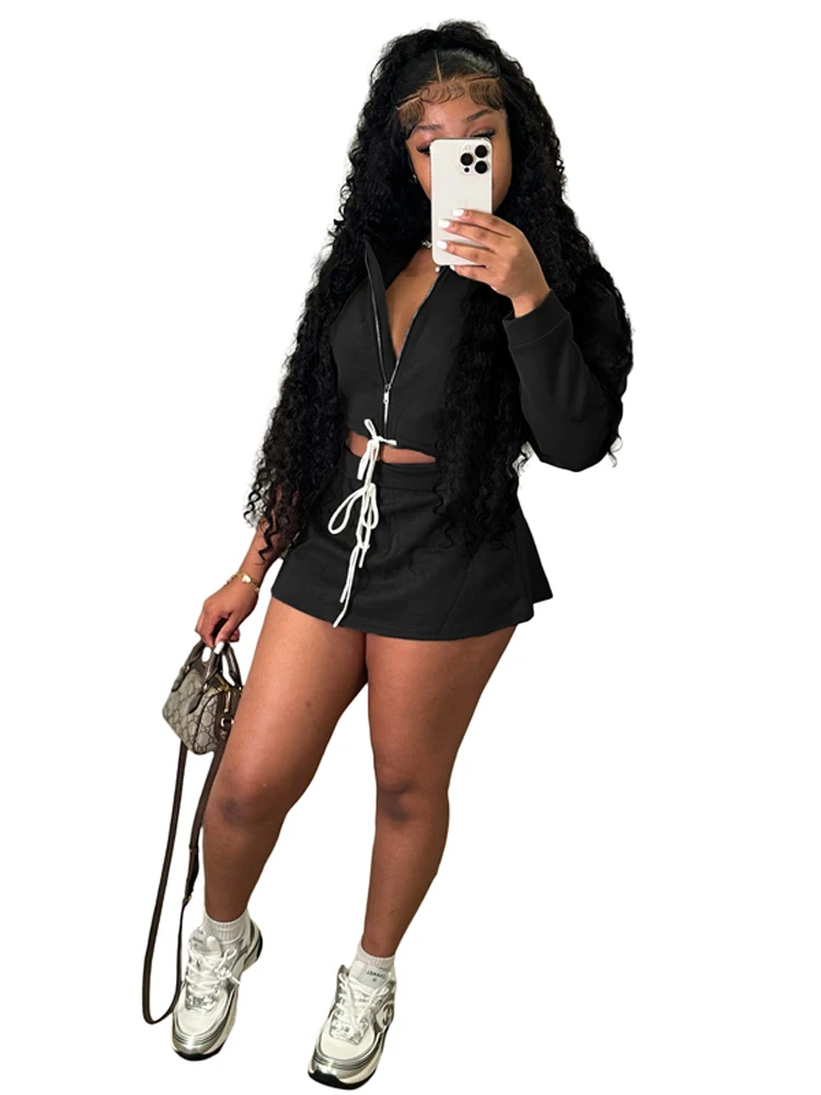 Neues 2026 Damen Freizeit-Sportoutfit: Yoga-Set mit einfarbigem Poloshirt und passendem Faltenrock (2-teiliges Set, inklusive Shorts) – Detail 4