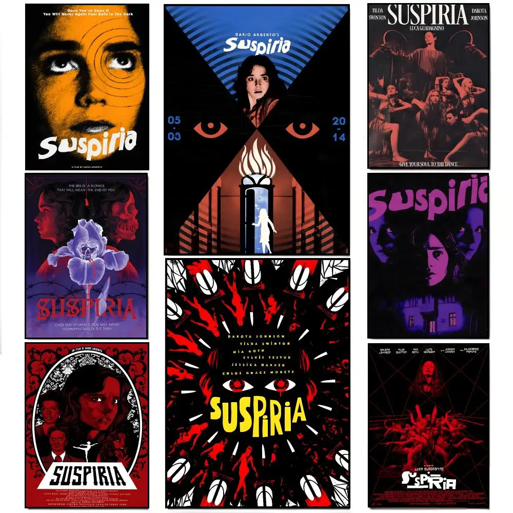 Disturbing Horror Movie S-Suspiria Poster Frameless Wall Art Print, Peel-and-Stick Removable