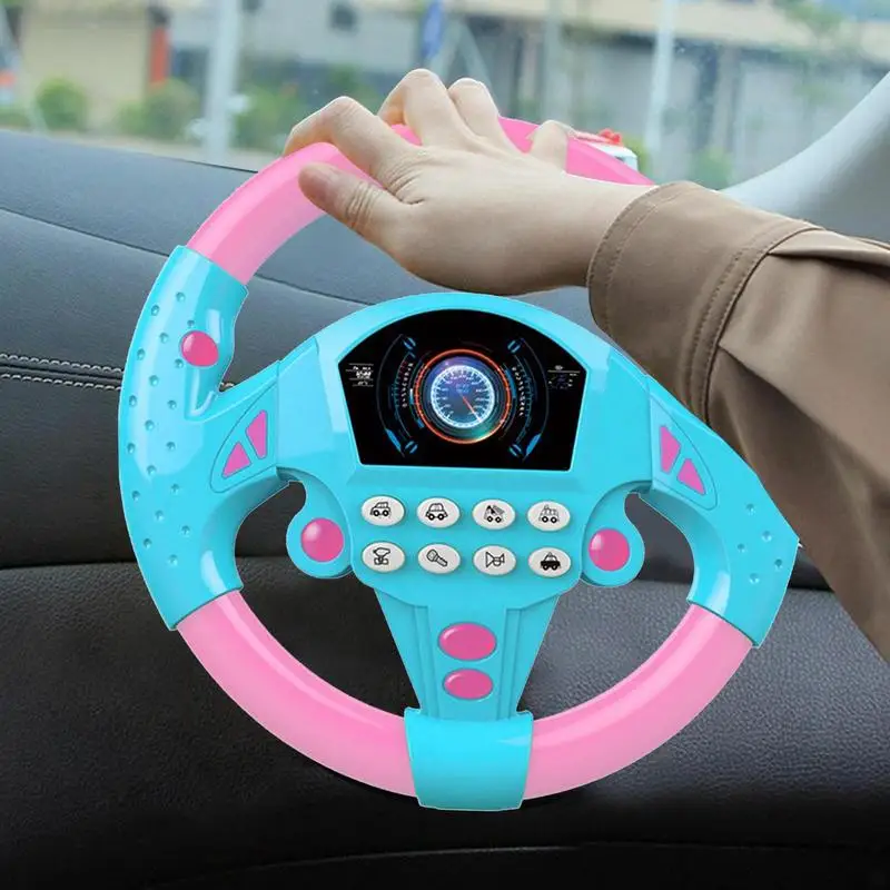 Eletric Simulation Steering Wheel Toy Copilot Stroller Steering Wheel Vocal Toys Creative Kids Early Educational Car Driving Toy