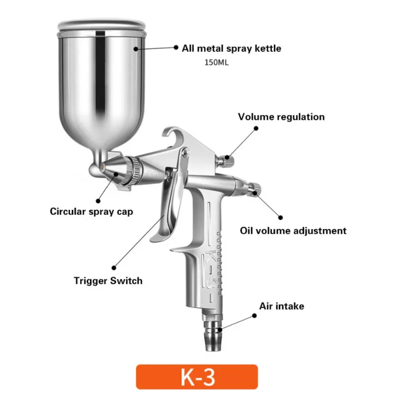 Мини-пистолет-распылитель 125 мл, сопло 0,5 мм, пневматический распылитель, профессиональный аэрограф для покраски автомобиля, ремонт