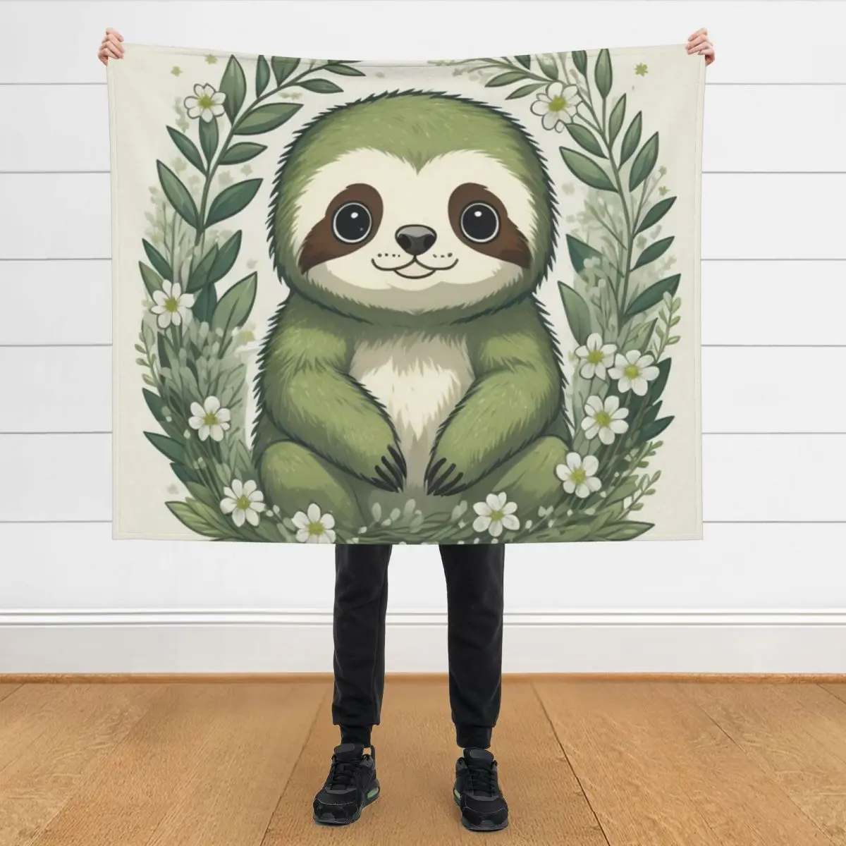 

Cute Sloth in spring funny Throw Blanket Blankets For Sofas Thermals For Travel Thin Sleeping Bag Blankets