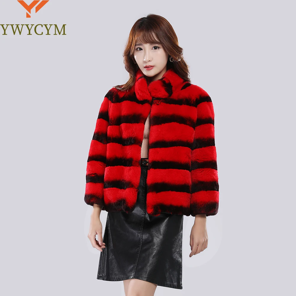 Real Fur Coat Women Luxury Chinchilla Colour Fur Coat Short Real Rex Rabbit Fur Coats For Women Warm Winter Best SellerReal Fur